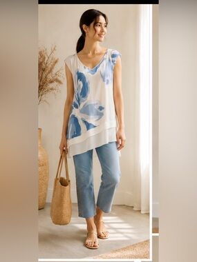 Anthropologie DELETTA Grelle Tunic Top